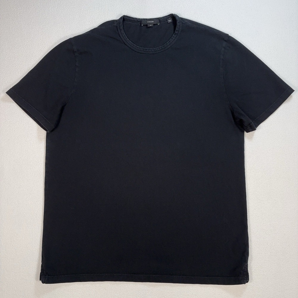 Vince Garment Dye Cotton T-Shirt Men's L Black Crewneck‎ Made in USA